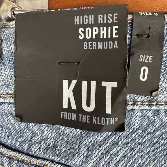KUT FROM THE KLOTH SOPHIE HIGH RISE BERMUDA SHORTS MEDIUM WASH NWT WOMEN'S 0 - Picture 10 of 15